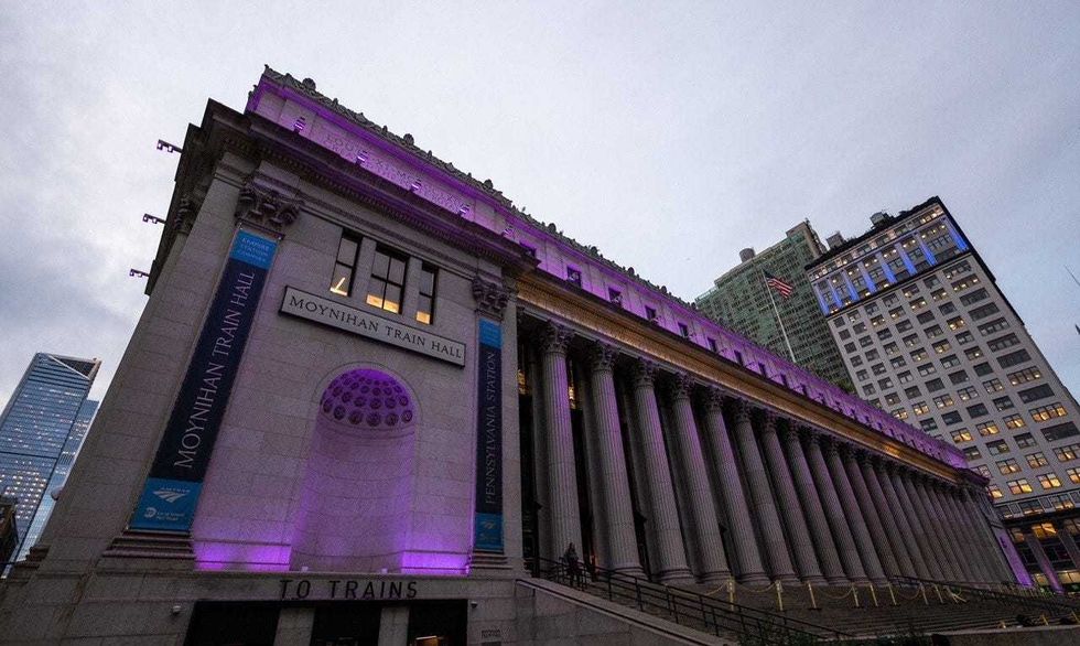 Gov. Kathy Hochul had state landmarks lit purple on Friday in honor of International Women