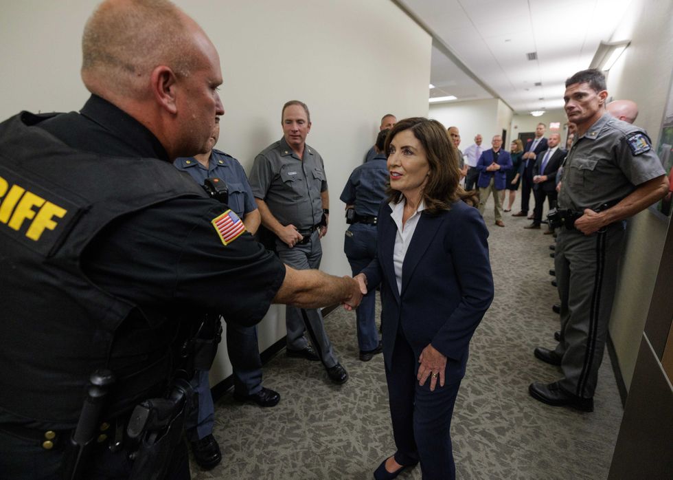 Gov. Kathy Hochul meets with police on Monday