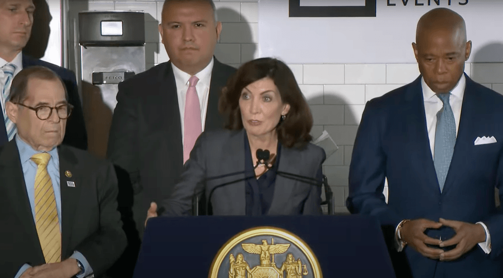 Gov. Kathy Hochul speaks at Monday
