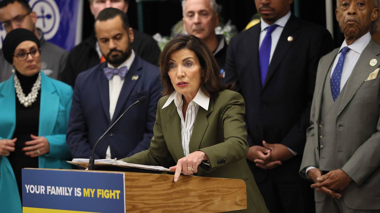 Gov. Kathy Hochul speaks during a press conference at New York Common Pantry on October 30, 2025