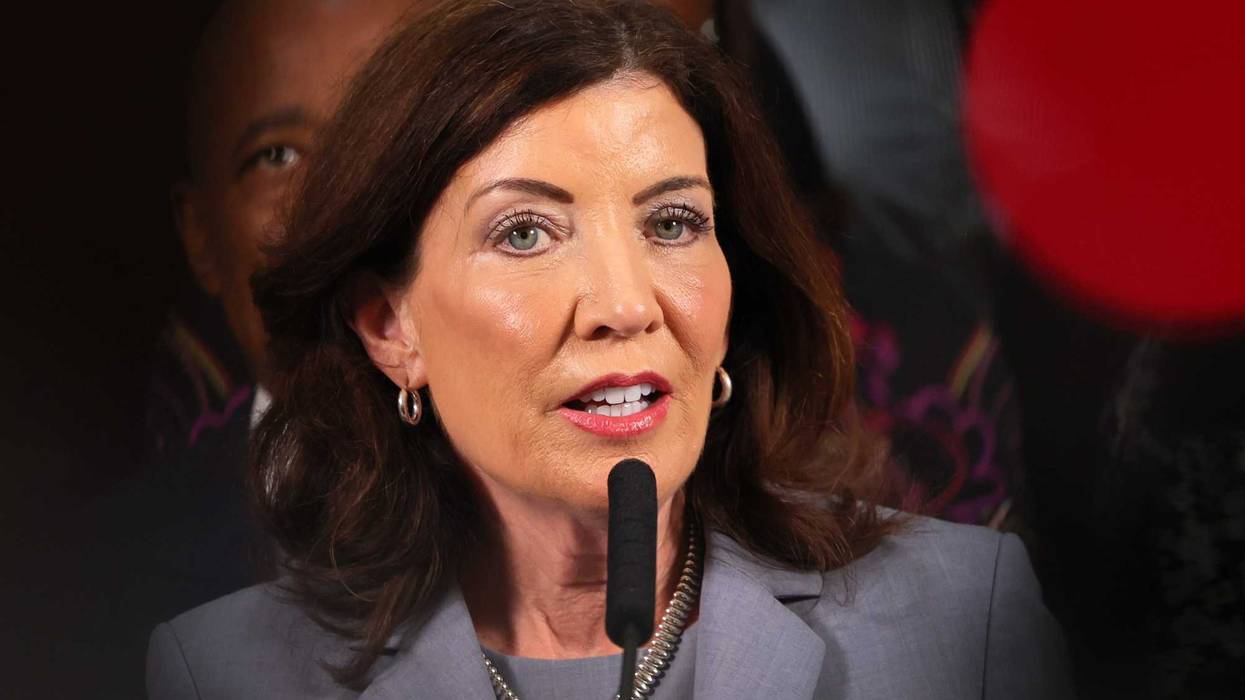 Gov. Kathy Hochul speaks during a press conference on gun violence prevention and public safety in New York City on July 31, 2023