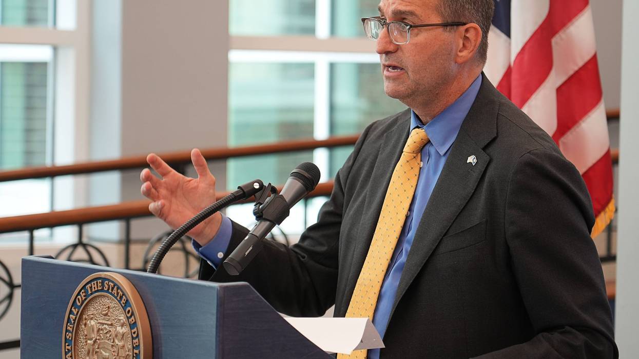 Gov. Matt Meyer speaks at an event where he signed seven bills into law on Sept. 3, 2025. The laws are aimed at improving housing in Delaware.