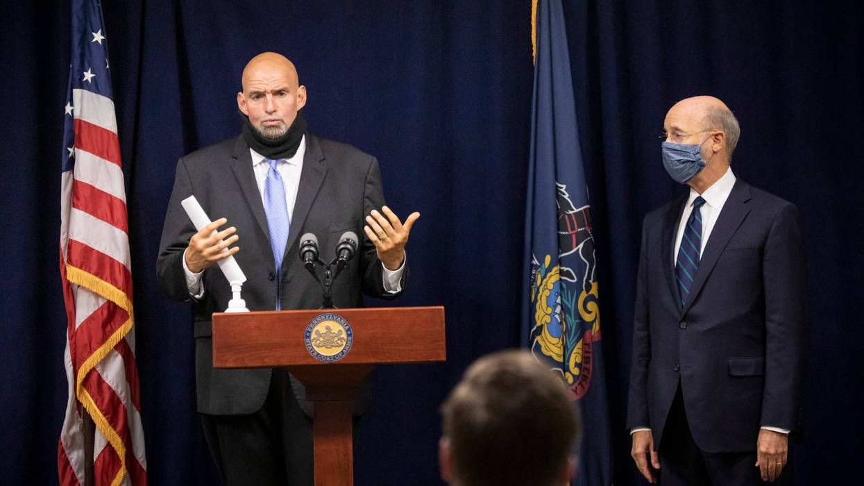 Gov. Tom Wolf and Lt. Gov. John Fetterman