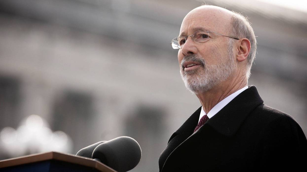 Gov. Tom Wolf speaks at his 2019 inauguration, Jan. 15, 2019, Harrisburg, Pennsylvania.
