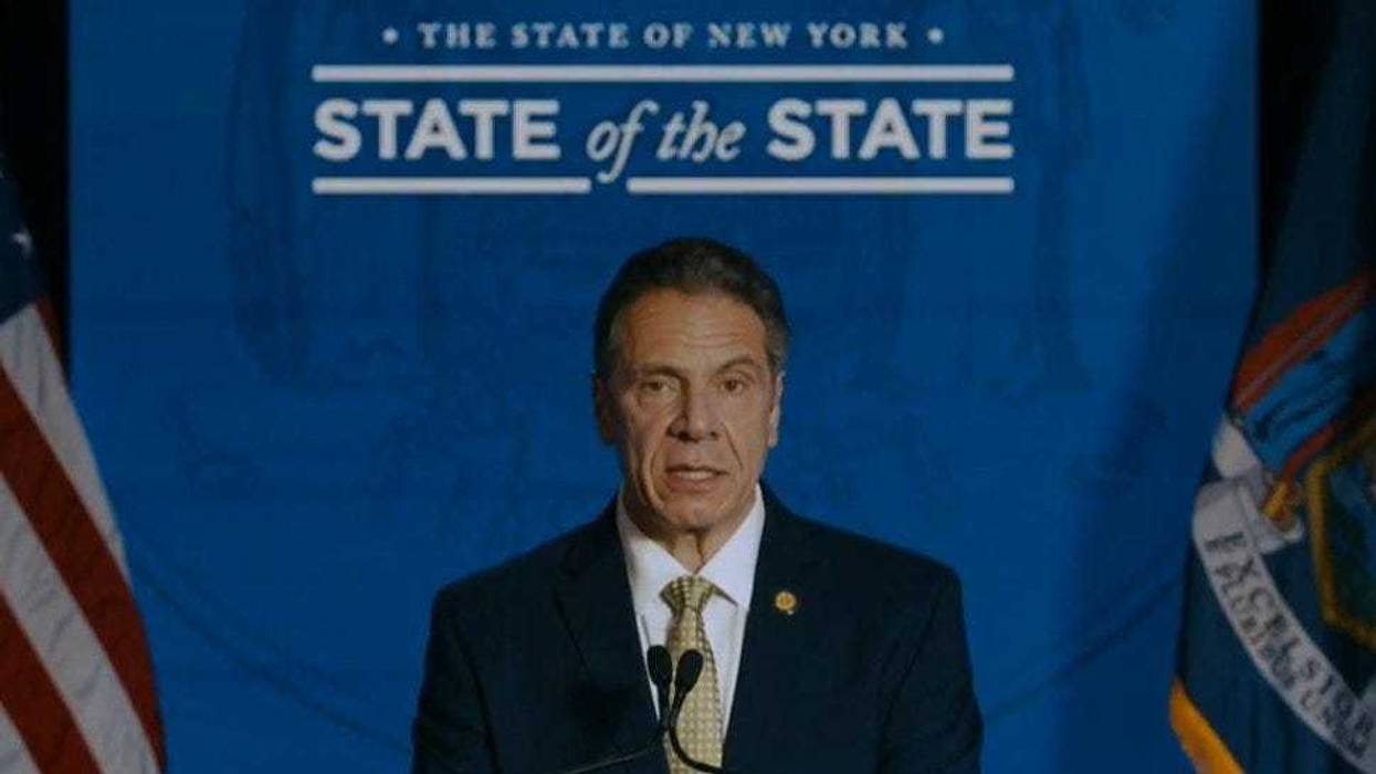 Governor Andrew Cuomo during State of the State address. January 13, 2021
