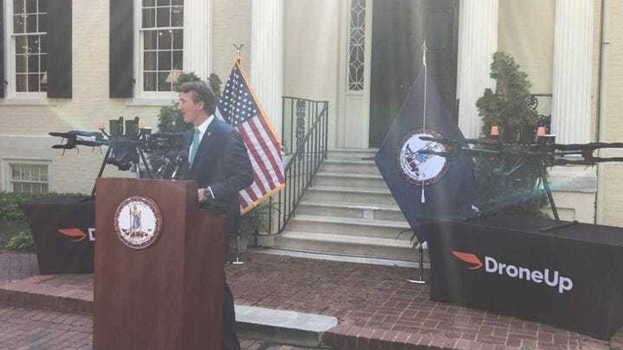 Governor Glenn Youngkin at DroneUp announcement at the Executive Mansion.