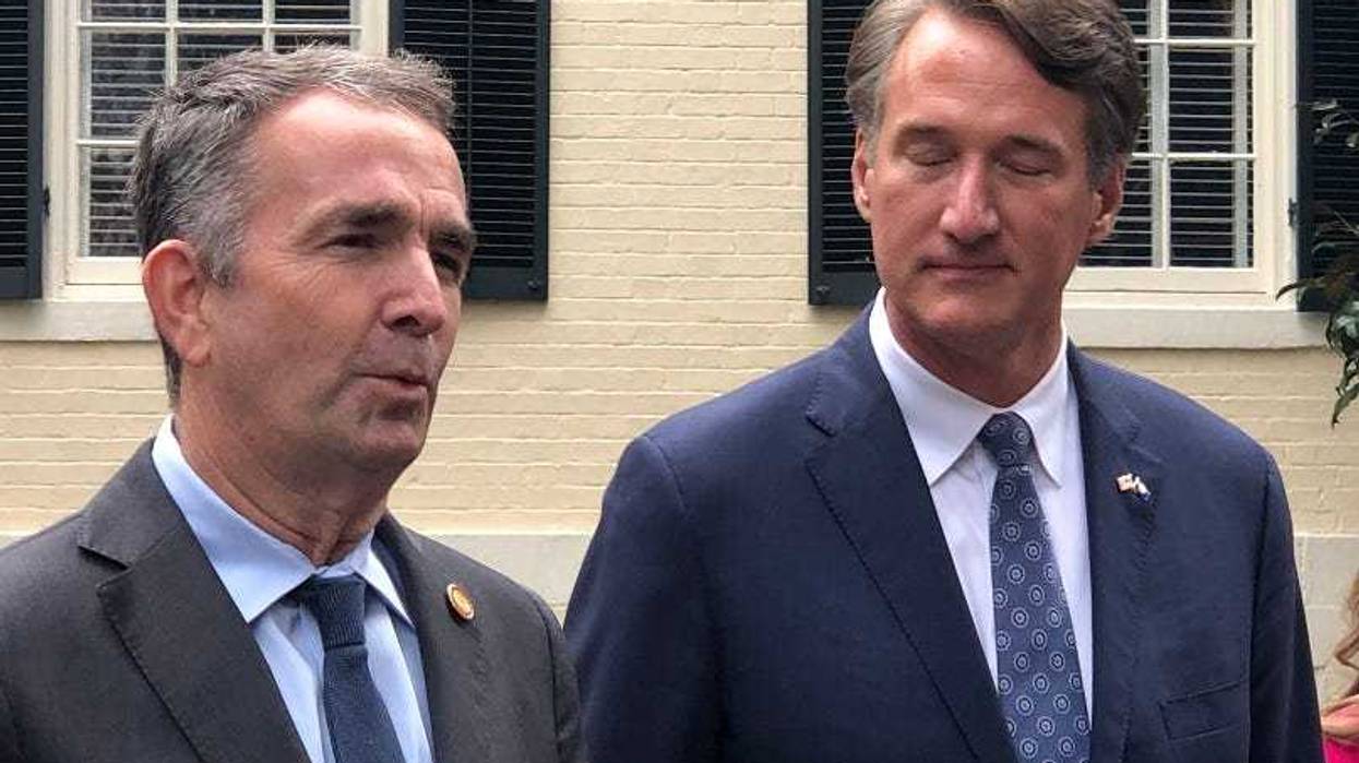 Governor Glenn Youngkin (R) and former Governor Ralph Northam (D)