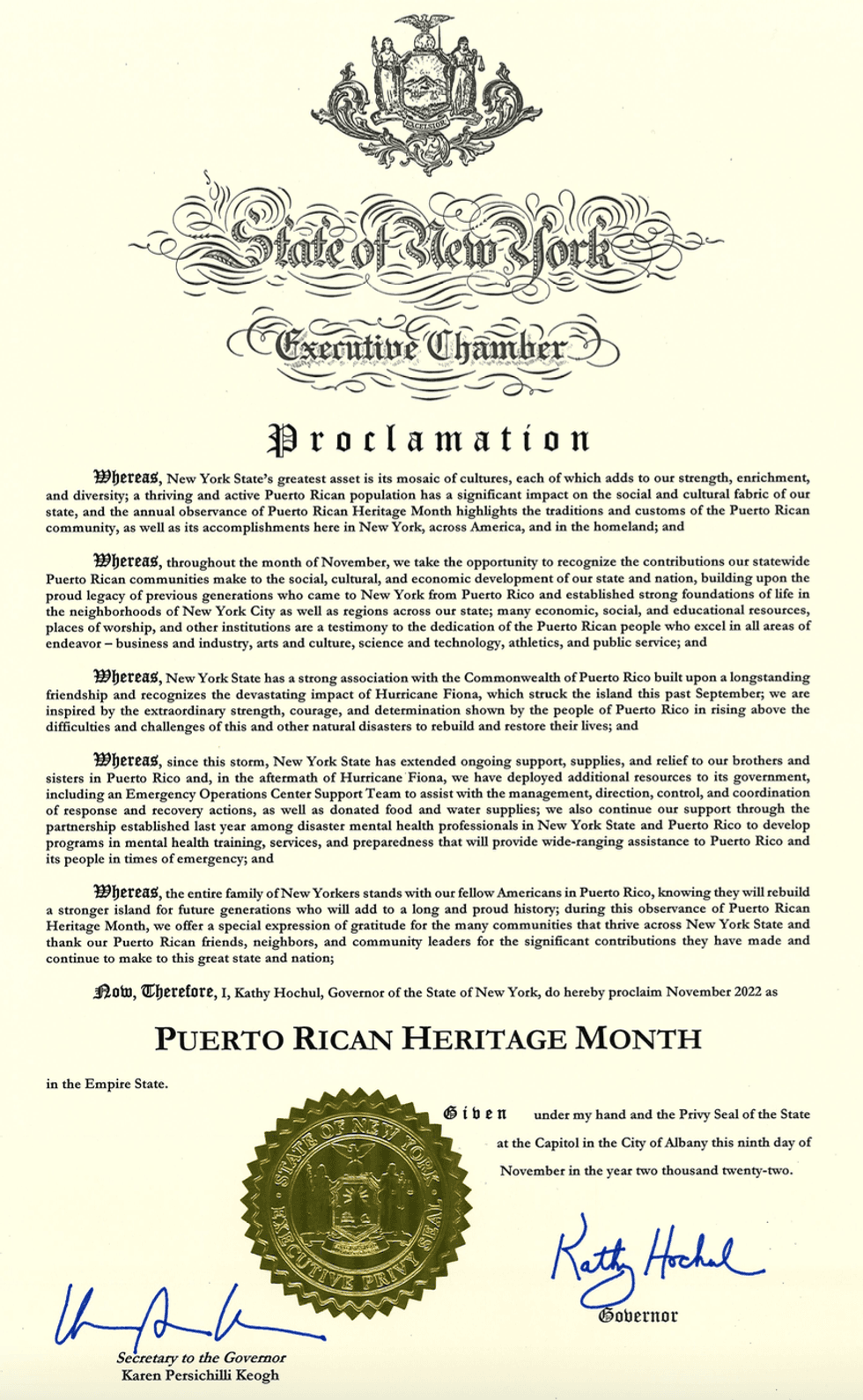 Governor Kathy Hochul