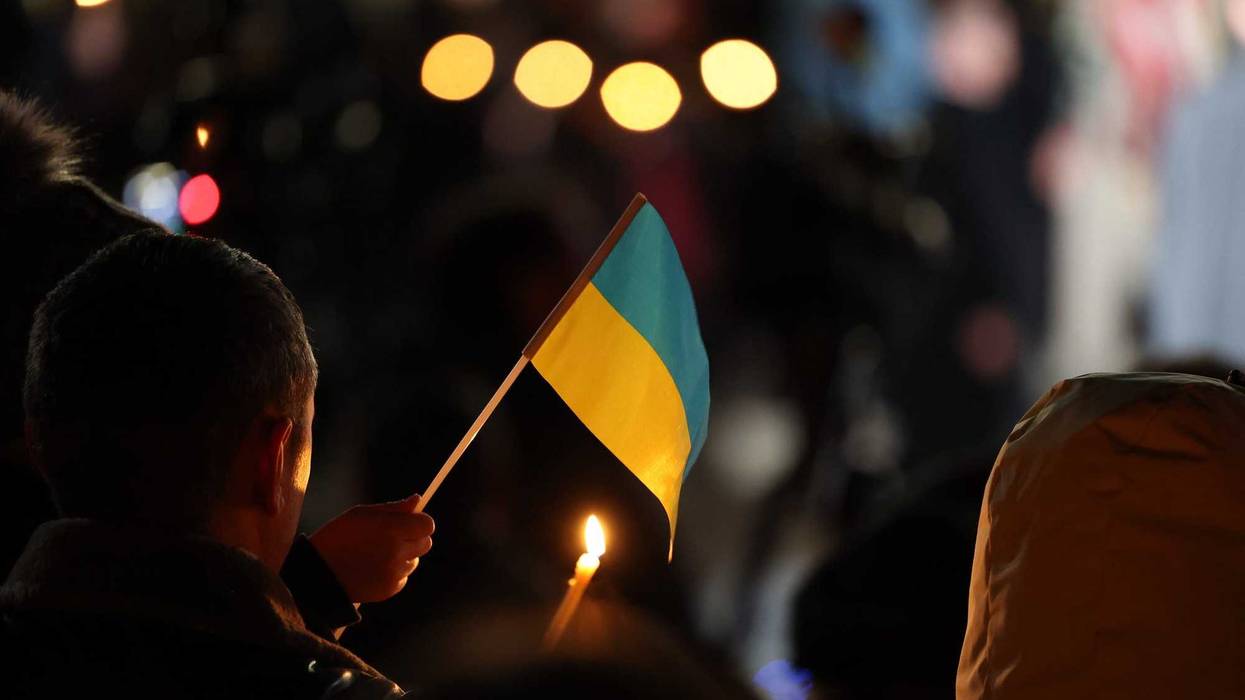 Governor Murphy and First Lady Tammy Murphy participate in a prayer vigil at St. Andrew Ukrainian Orthodox Memorial Church