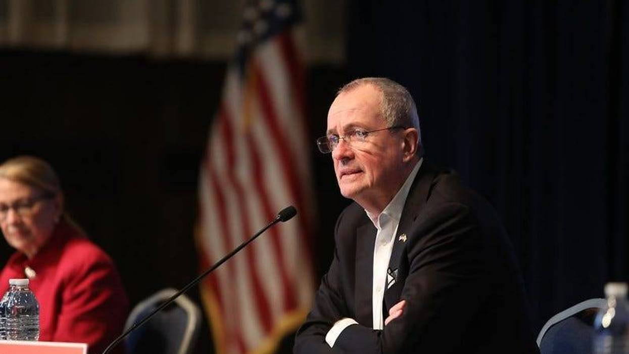 Governor Phil Murphy holds a coronavirus briefing in Newark .