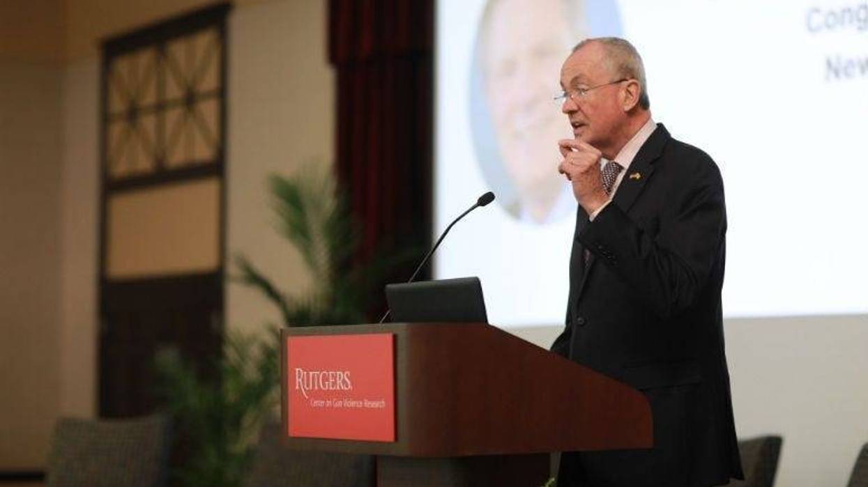 Governor Phil Murphy holds opening remarks in “Preventing Gun Violence in NJ: A Call to Action” hosted by the gun violence research center on Tuesday April 23, 2019.