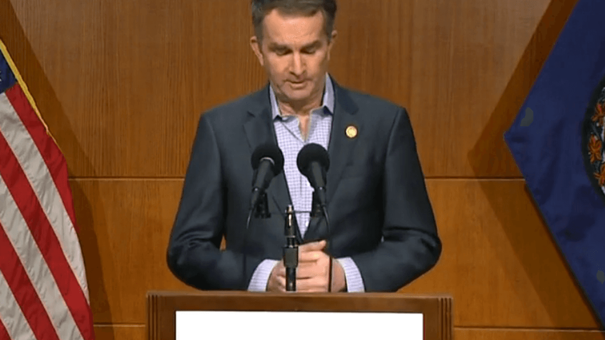 Governor Ralph Northam gives a Covid briefing.