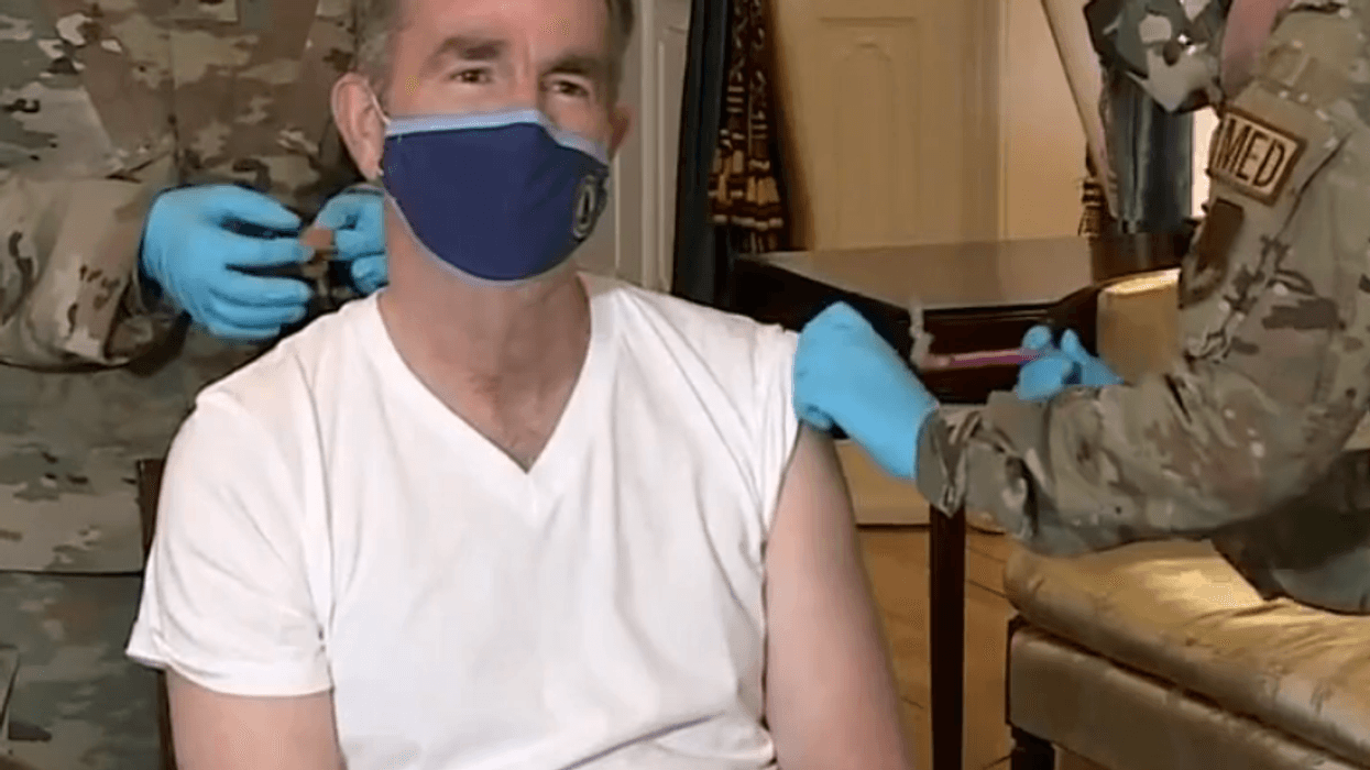 Governor Ralph Northam recieves Johnson & Johnson vaccine.
