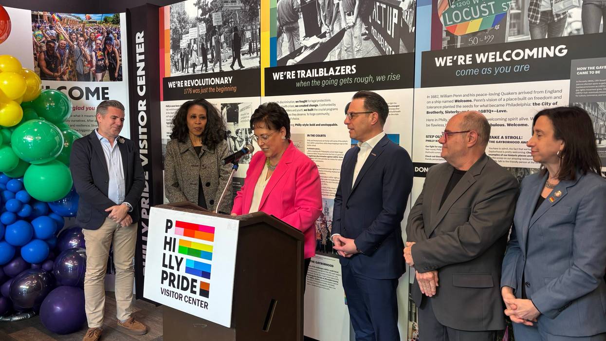 Governor Shapiro and others speak at a ceremony for Philadelphia's Pride Visitor Center