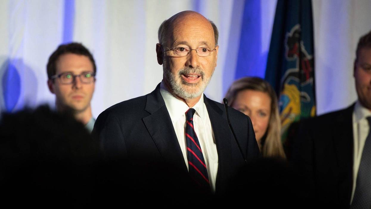 Governor Tom Wolf delivers his victory speech at the Election Night Party