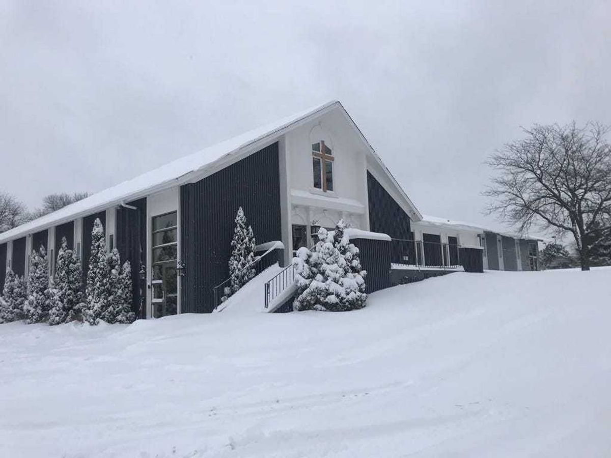 Grace Slavic Church in Eagan, Minnesota which suffered a fire last week that destroyed its sanctuary.
