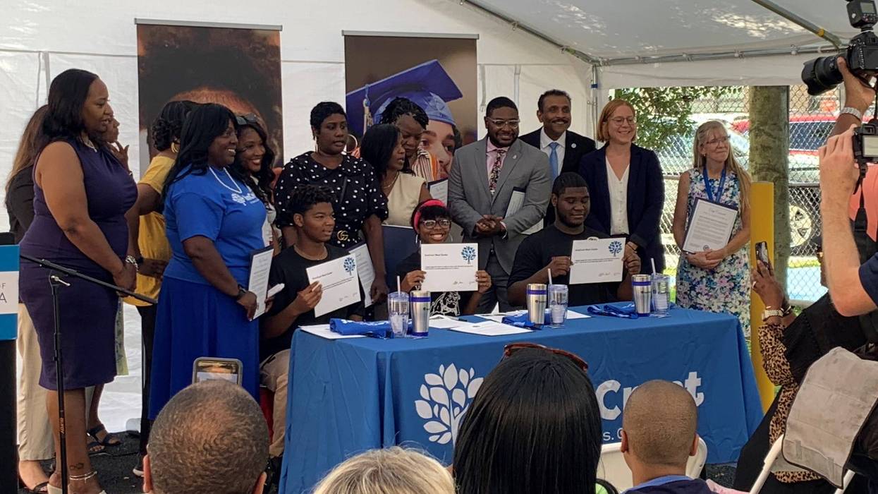 Graduates of the School District of Philadelphia's early childhood education program, along with teachers and Superintendent Tony Watlington