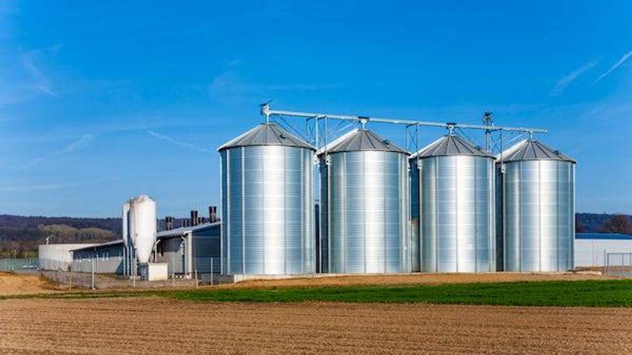 Grain silos on a farm