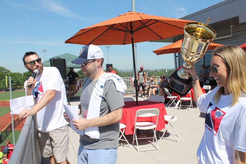 Grant and Danny host the 4th Annual Legal Mushball Tournament held at the Nationals Youth Baseball Academy.