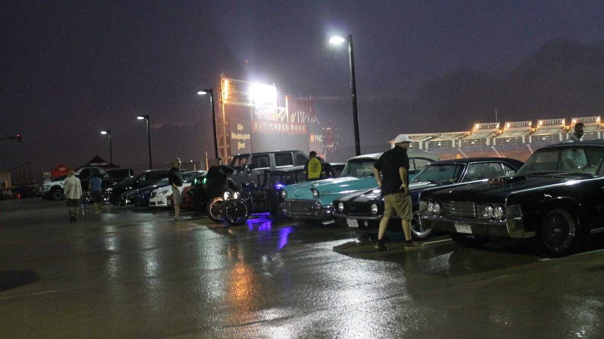 Grant Paulsen and the 106.7 The Fan Street Team hang out at the Rev Up The Park charity car show at Nationals park!
