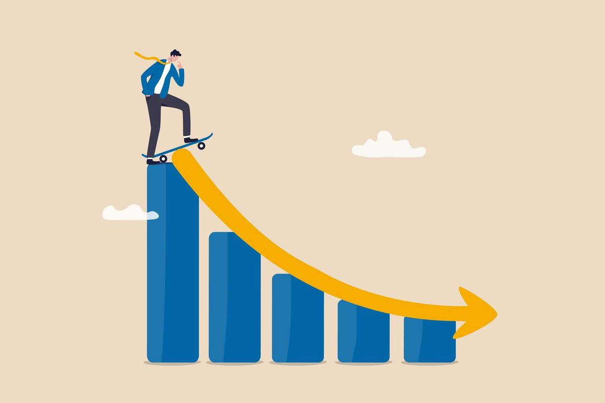 Graphic depicting a recession.