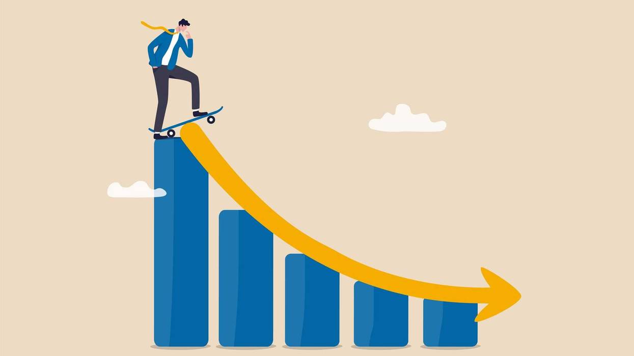 Graphic depicting a recession.