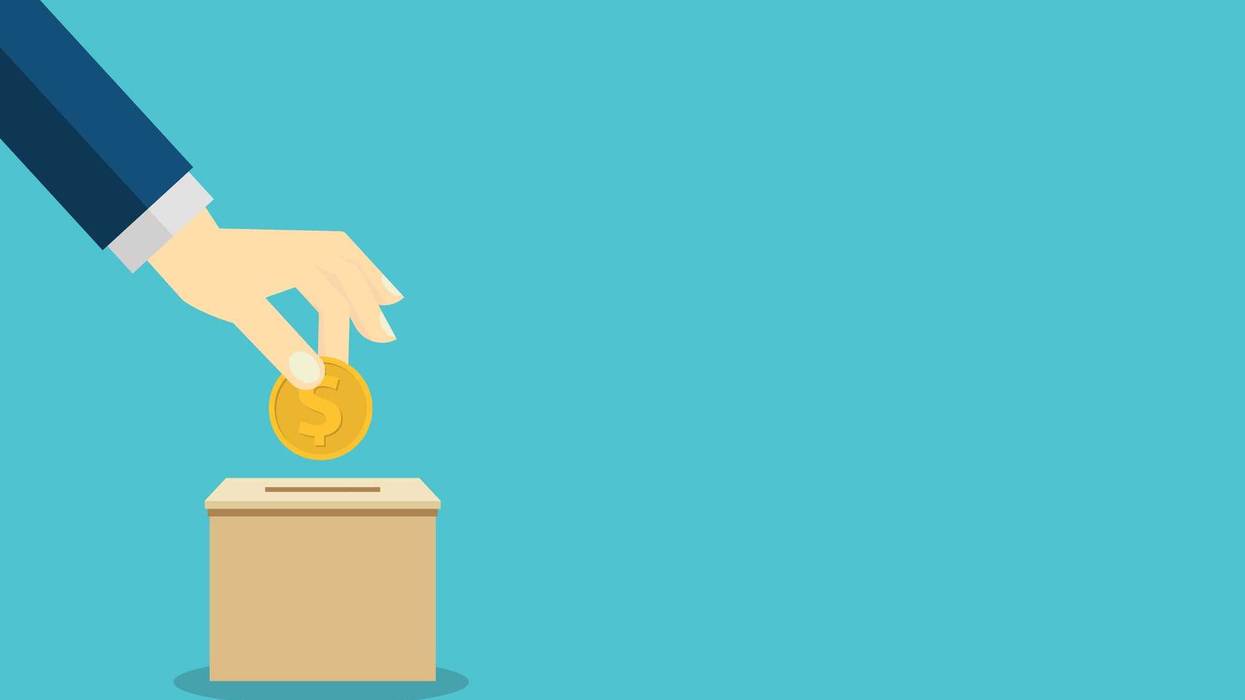 Graphic depicting donations and voting.