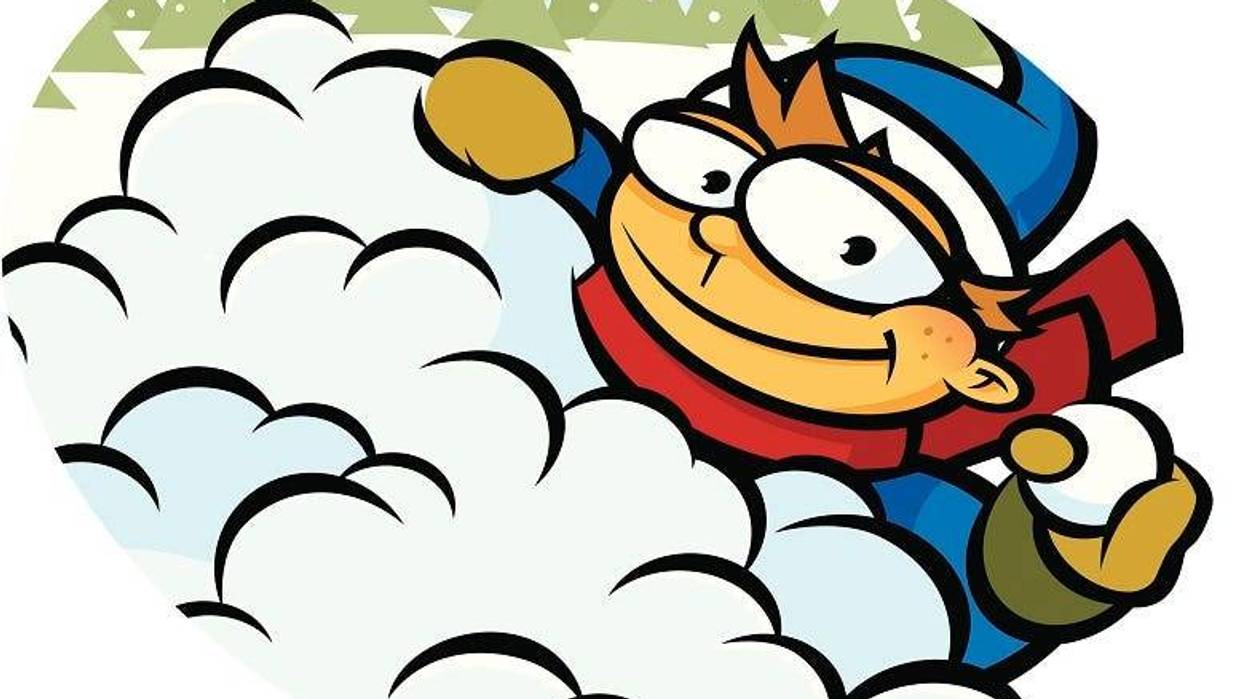 graphic of kid in snow