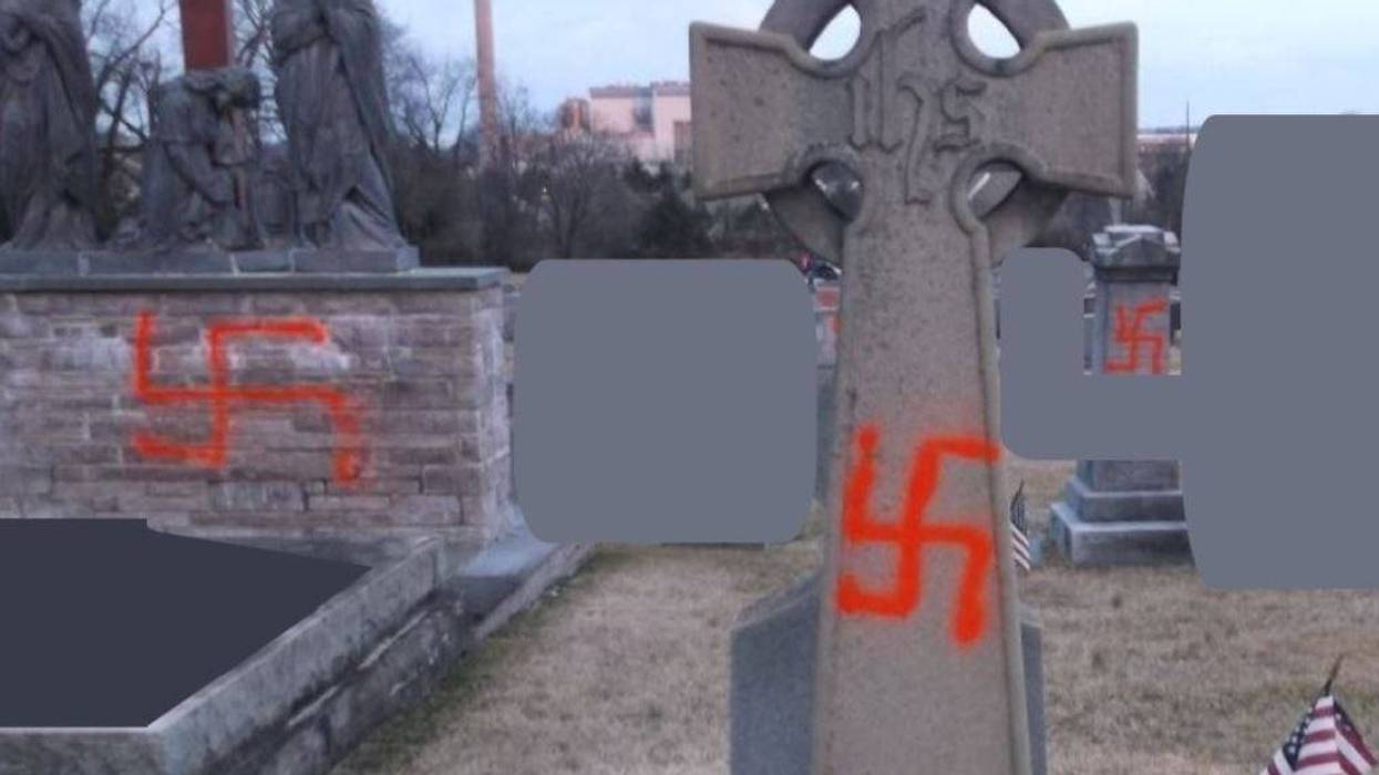 Gravestones at 3 Plymouth Township cemeteries spray-painted with swastikas