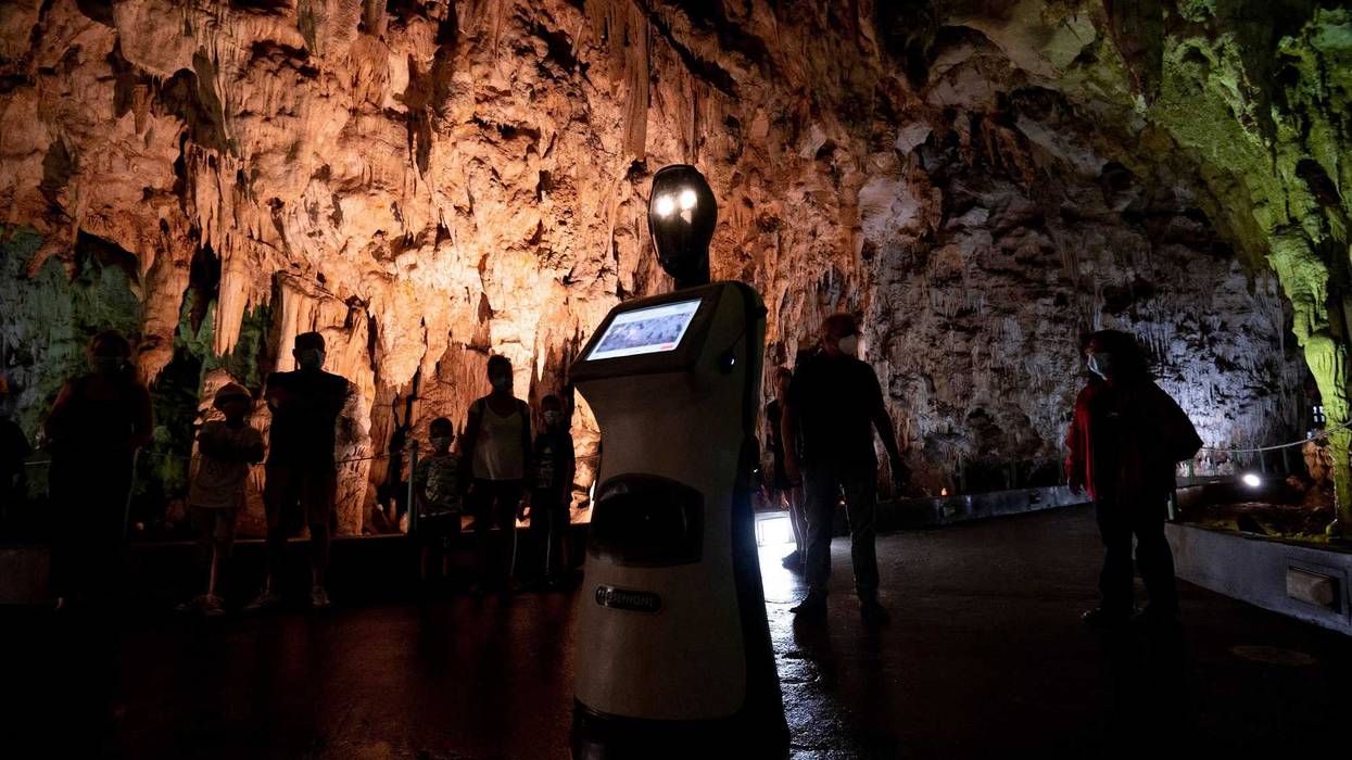 Greece Cave Robot