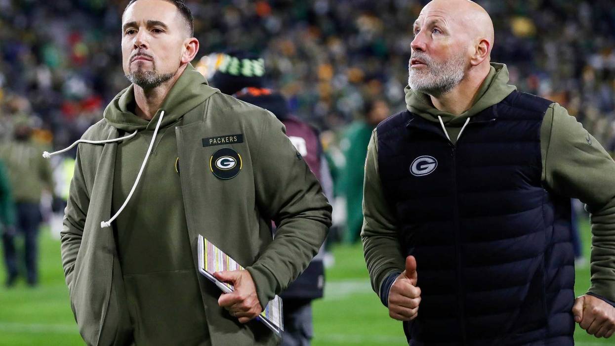 Green Bay Packers head coach Matt LaFleur jogs off the field after losing to the Philadelphia Eagles on Monday, November 10, 2025, at Lambeau Field in Green Bay, Wis. The Eagles won the game, 10-7.