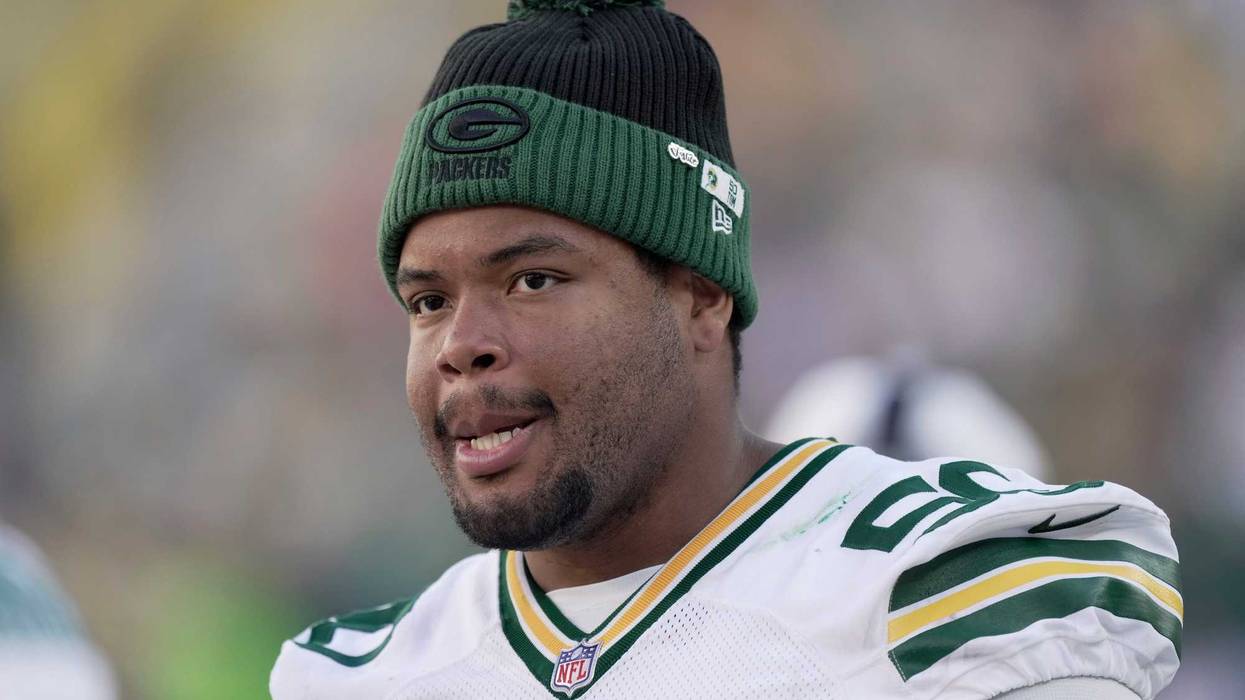 Green Bay Packers offensive tackle Zach Tom (50) is shown during the fourth quarter of their preseason game Saturday, August 23, 2025 at Lambeau Field in Green Bay, Wisconsin. The Green Bay Packers beat the Seattle Seahawks 20-7.