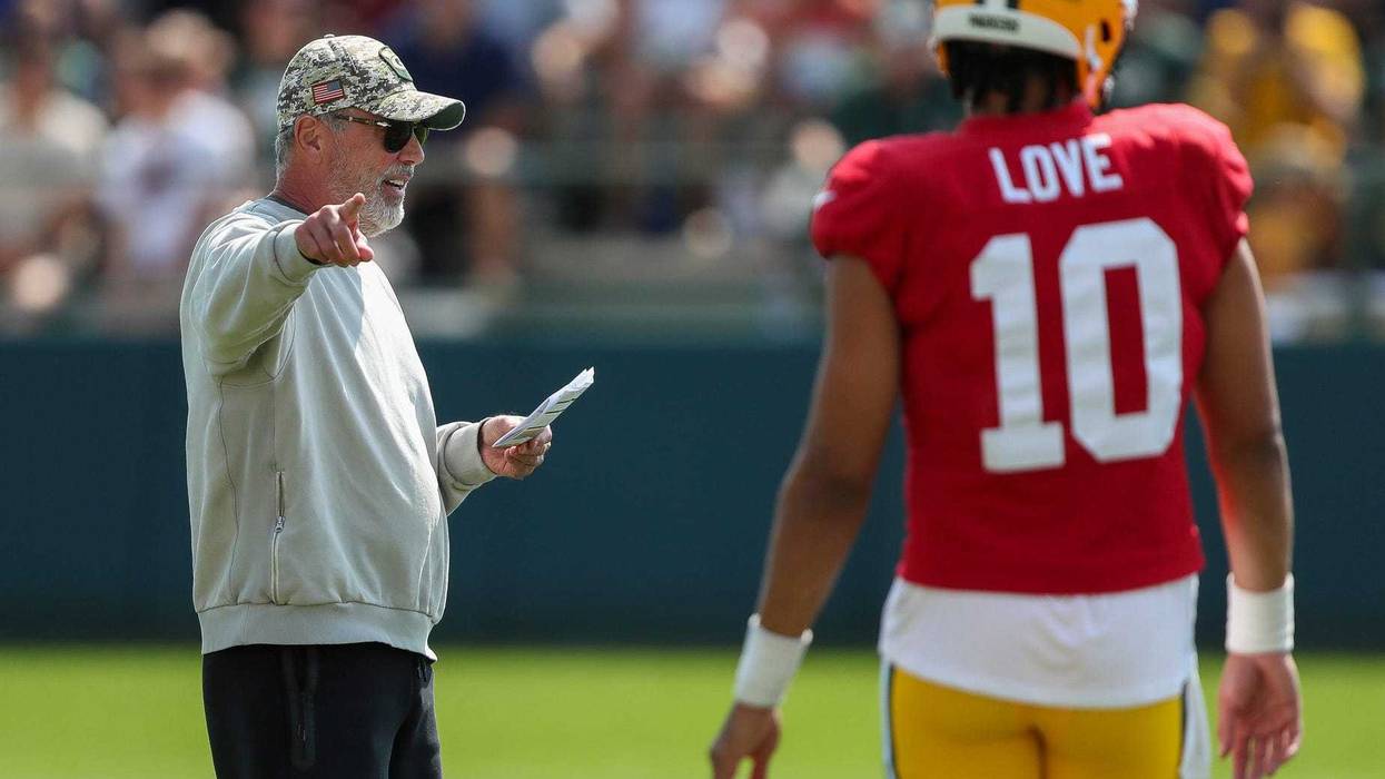 Green Bay Packers quarterbacks coach Tom Clements directs traffic during a drill on Saturday, July 27, 2024, at Ray Nitschke Field in Ashwaubenon, Wis. Tork Mason/USA TODAY NETWORK-Wisconsin