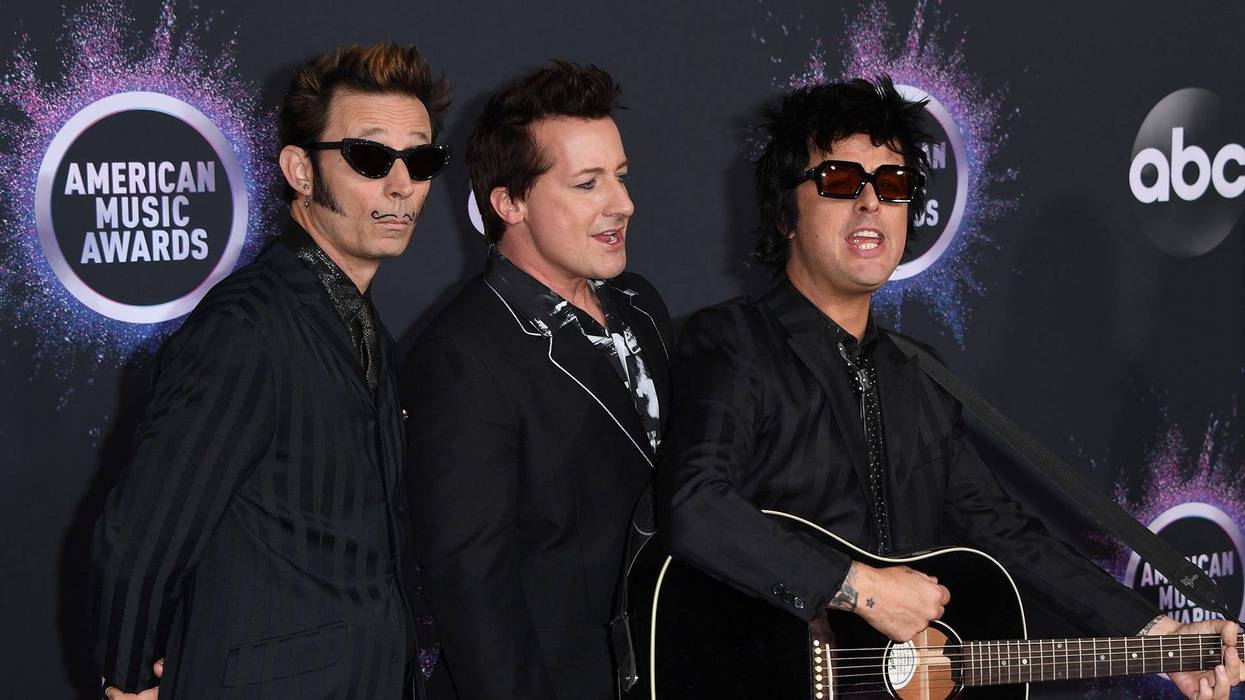 Green Day's Mike Dirnt, Billie Joe Armstrong, and Tre Cool