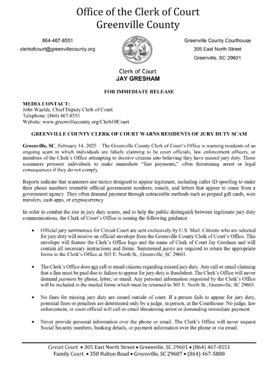 Greenville County Clerk of Court