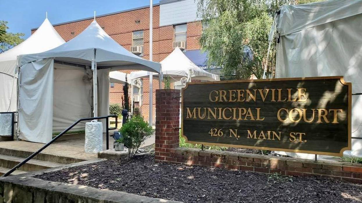 Greenville Municipal Court will meet in tents outside while office is repaired.