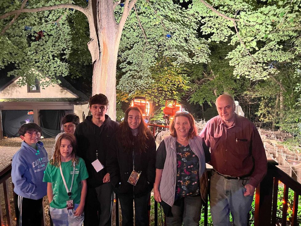 Greg and Nancy Stewart with Maze Masters Madeleine Haskins, Marcus Hochegger and Sherpas Charlotte, Jack and Miles