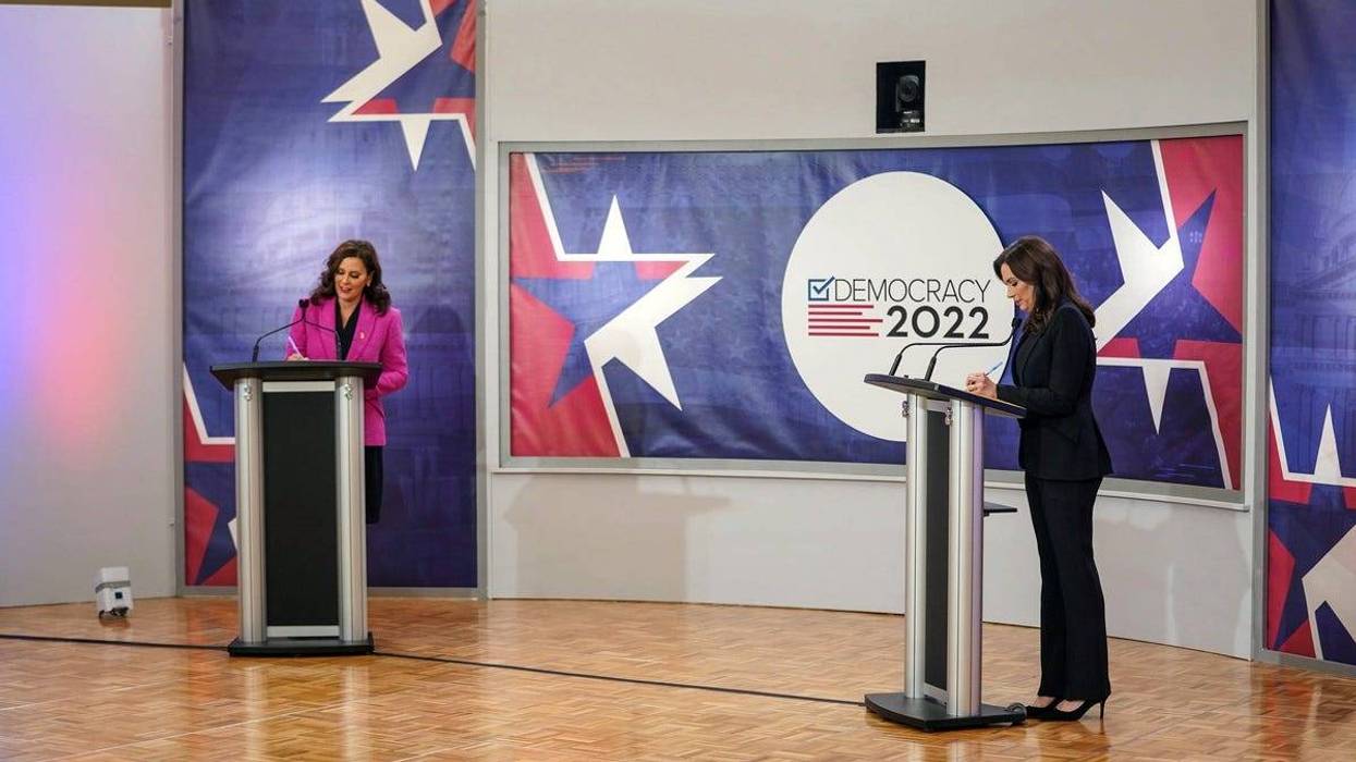 Gretchen Whitmer, left, and Republican challenger Tudor Dixon