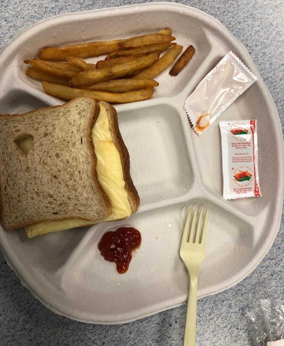 Grilled cheese lunch at NYC school