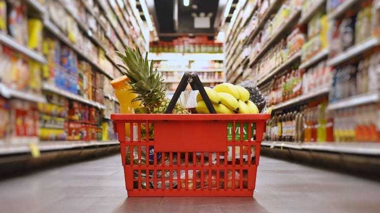 Grocery Store, Aisle, Basket, Groceries
