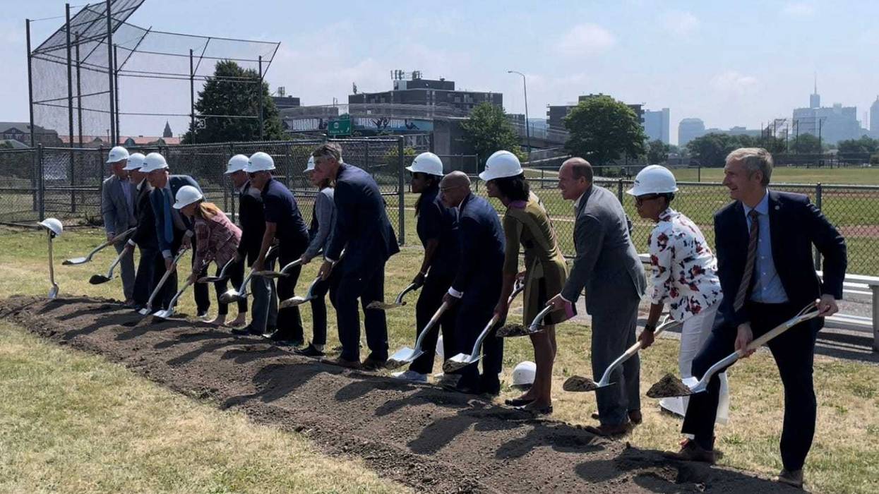 Groundbreaking for the new Ralph C. Wilson Jr. Centennial Park in Buffalo