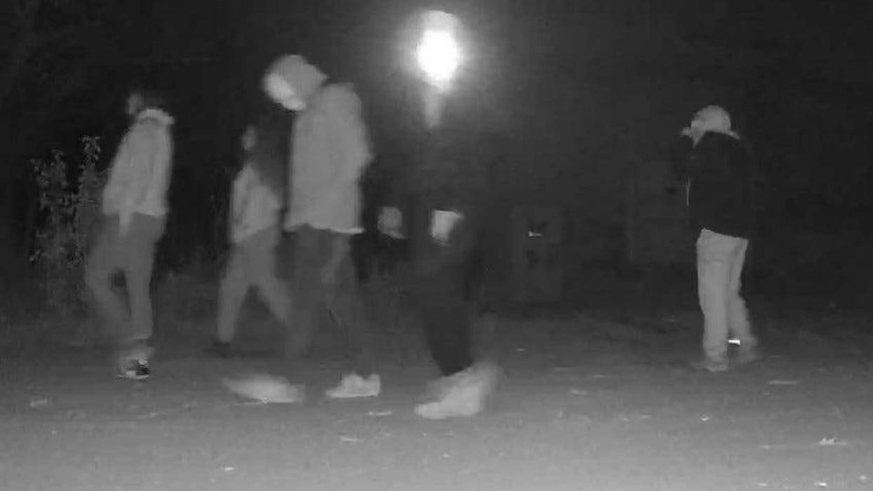 Group of five people seen on surveillance camera