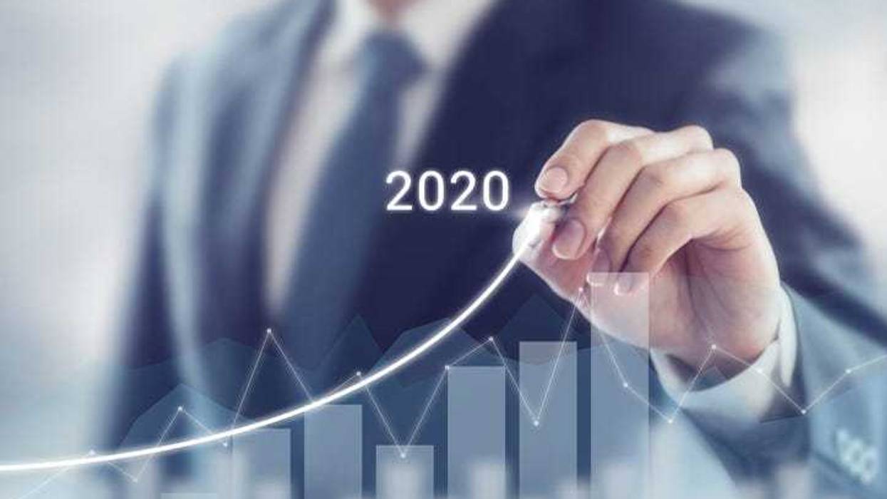 Growth success in 2020 concept.