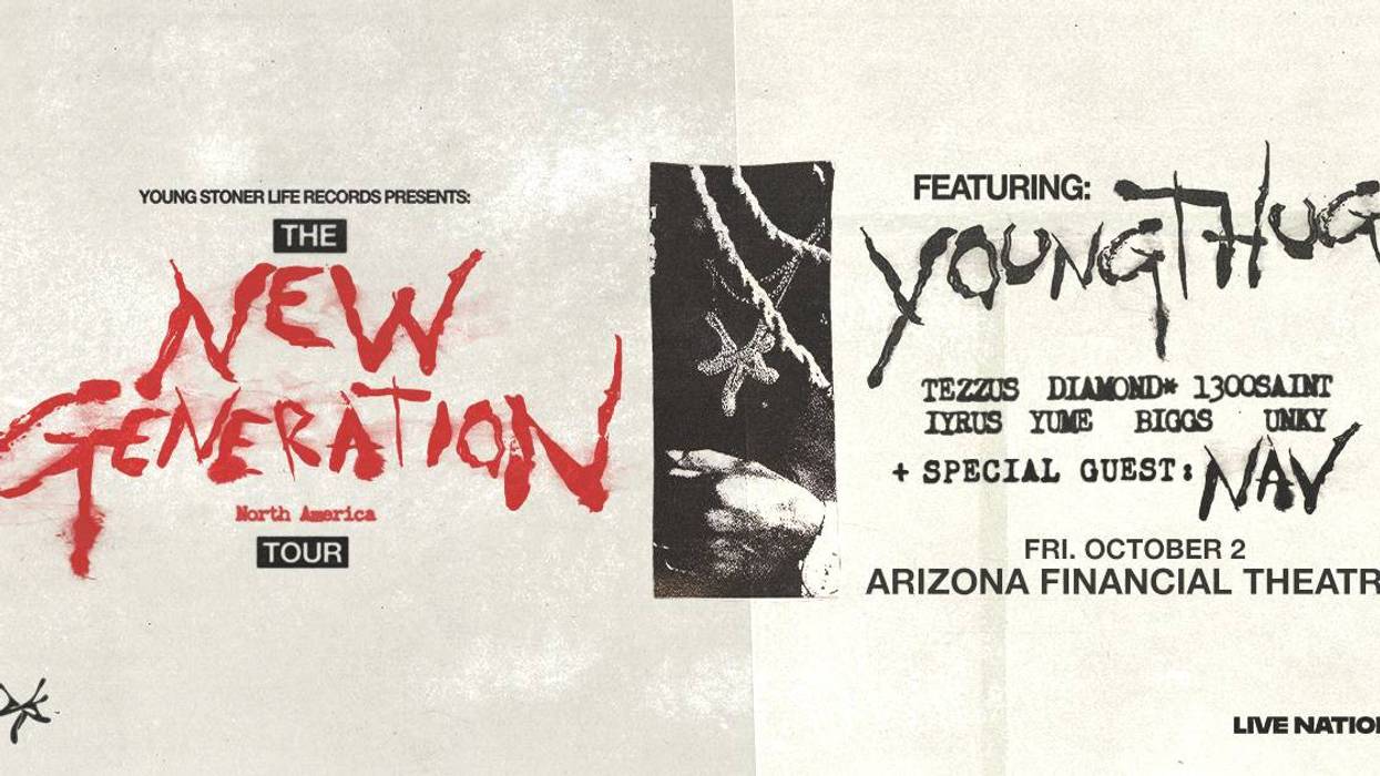 Grungy concert poster for YSL's 'New Generation Tour' featuring Young Thug, NAV. Oct 2.