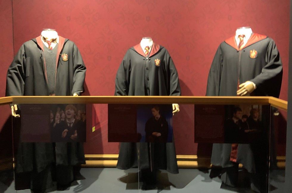 Gryffindor class are robes on display at the Franklin Institute