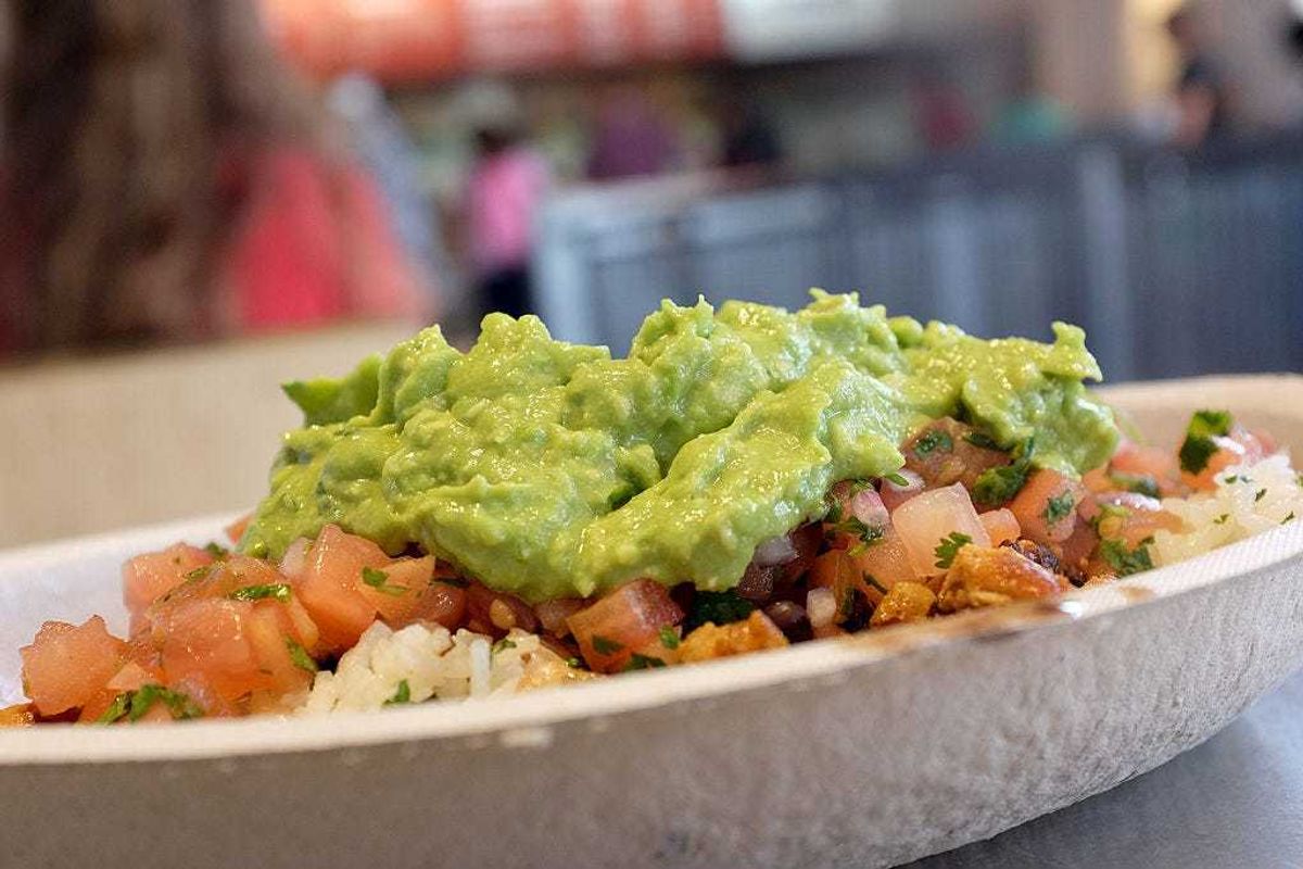 Guacamole sits on a dish at a Chipotle restaurant on March 5, 2014 in Miami, Florida.