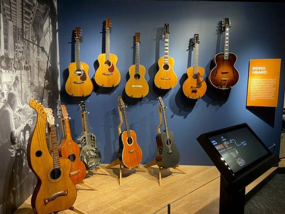 Guitars on display at NAMM