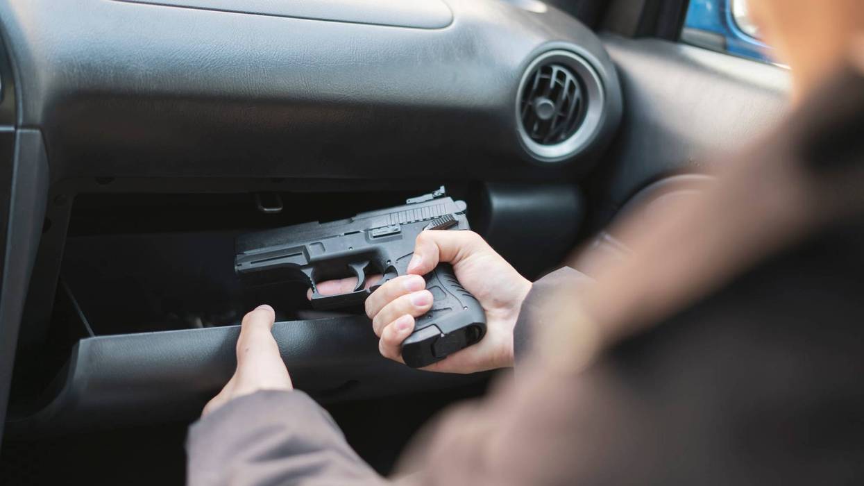 Gun inside a car