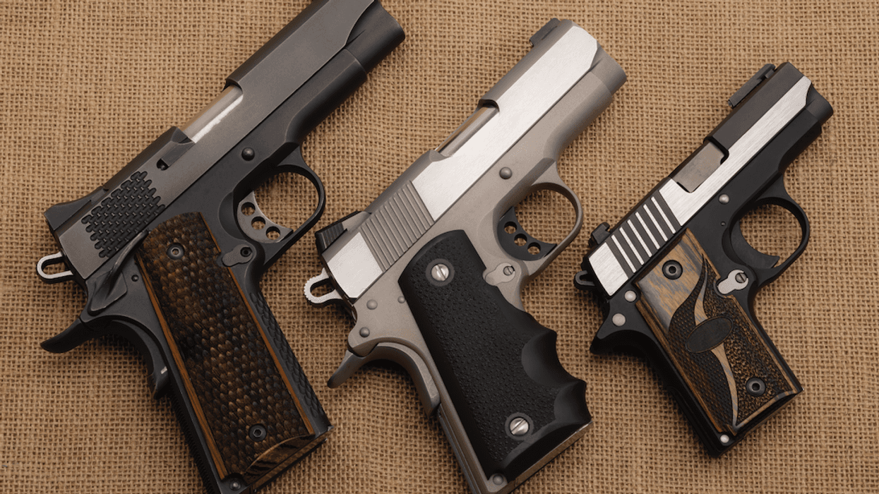 guns on a table