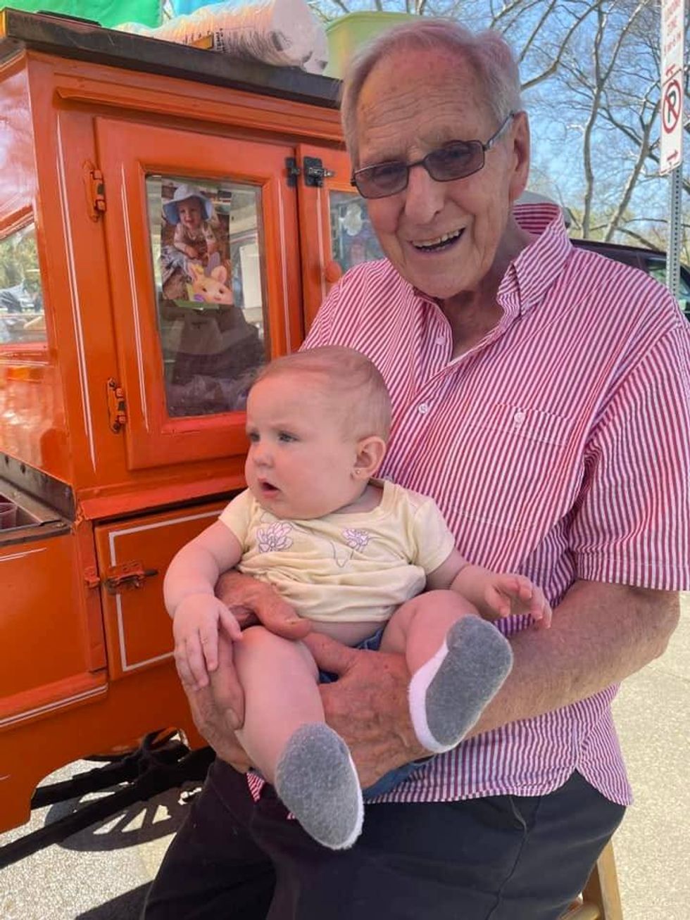 Gus with one of his youngest customers on opening day 2023